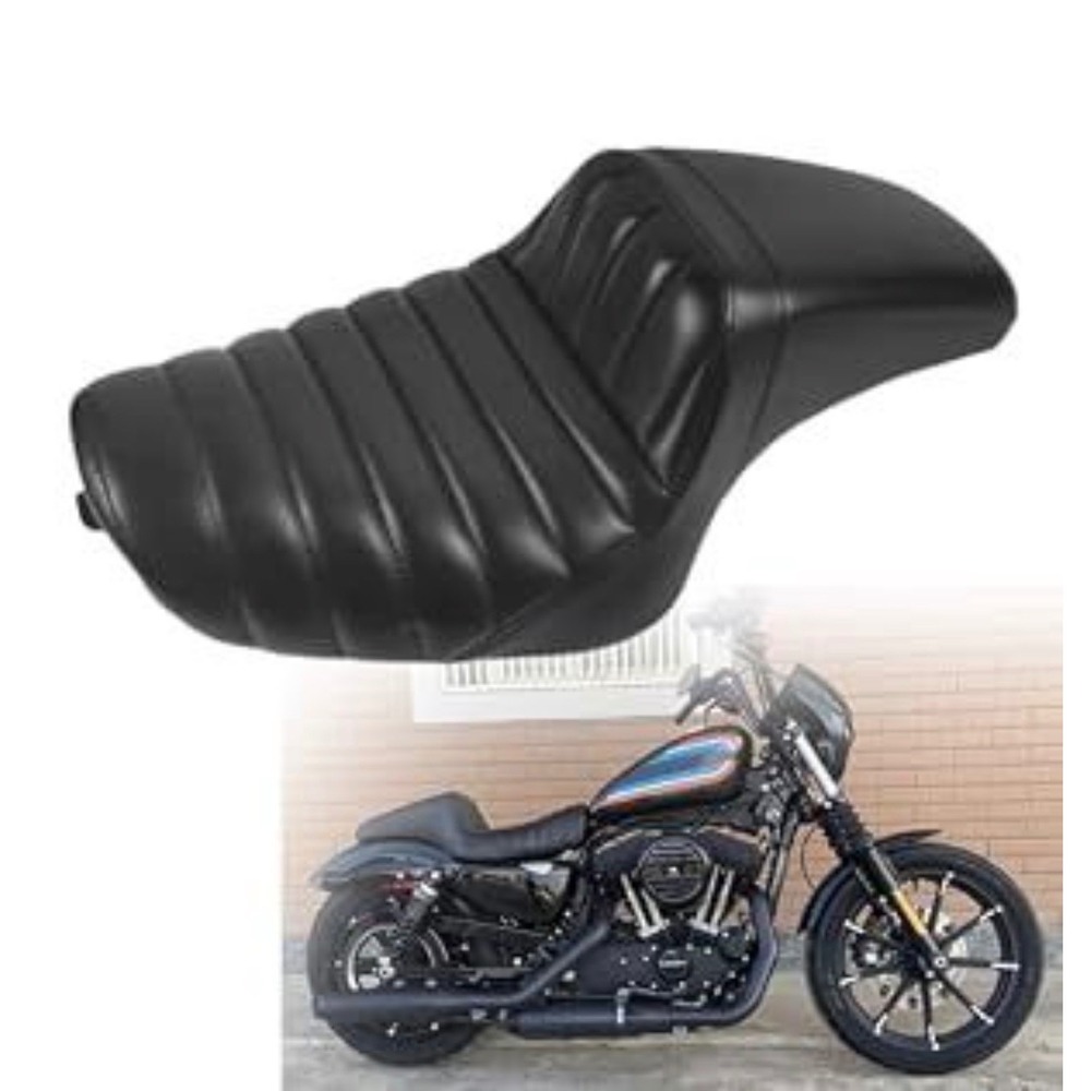 NANSENJPMP Two Up Seat for Harley Sportster Iron XL883 XL1200 2004+ 3.3GAL Black